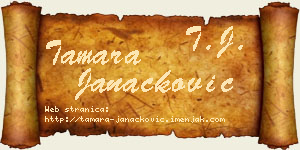 Tamara Janaćković vizit kartica